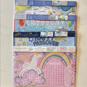 Lot of 4 sets of Colorful Paper Placemats